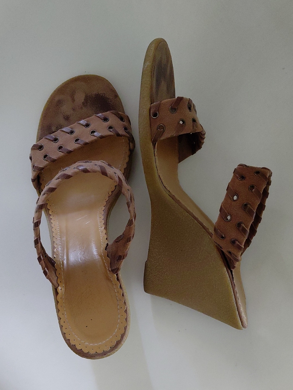 Marc Jacobs Brown Suede 90's Supermodel Wedge Slides, worn approx. 3 times.